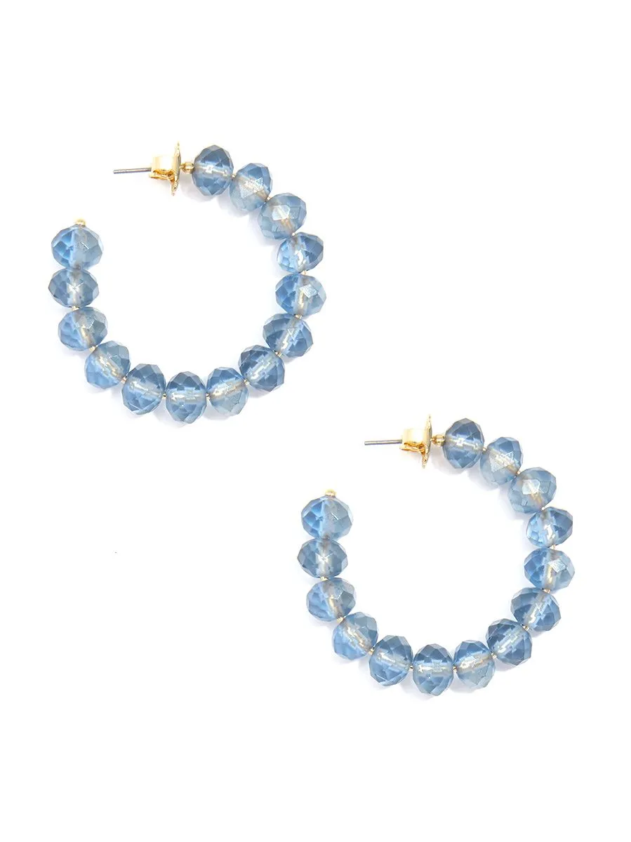 ZENZII Small Matte Beaded Crystal Hoop Earrings