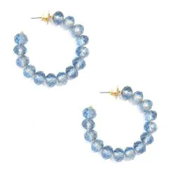 ZENZII Small Matte Beaded Crystal Hoop Earrings