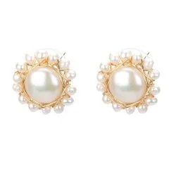 Island HH Pearl Wire Wrap Stud