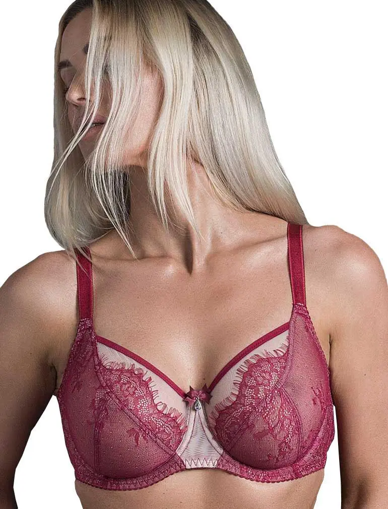 Fit Fully Yours Red Ava See-Thru Lace Bra