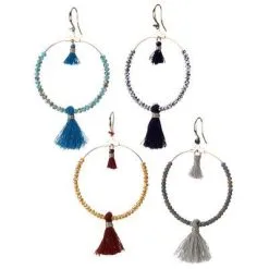 Island HH Beaded Hoop W/ Tassel