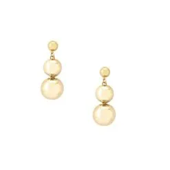 ZENZII Graduated, Half-spheres Drop Earring Plated In 18k Gold.