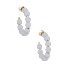 ZENZII Small Matte Beaded Resin C-Shape Hoop Earring Jewelry