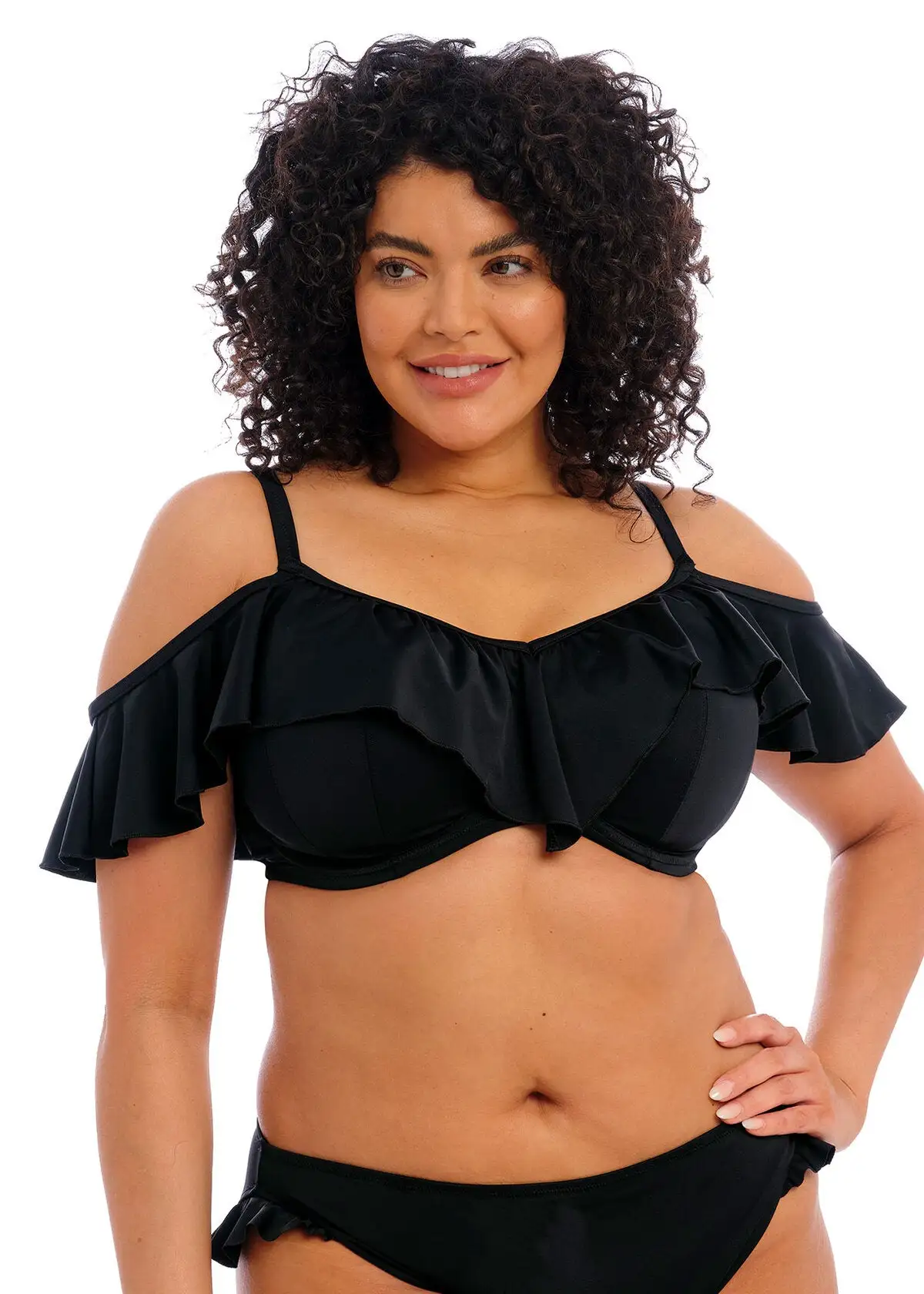 ELOMI Blk Plain Sailing Bikini Top