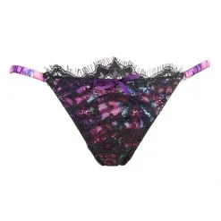 Playful Promises Leonora Snake Print Satin And Lace Brief Panty