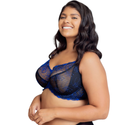 Fit Fully Yours Black Cobalt Nicole See-Thru Lace Bra