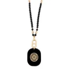 ZENZII Resin Beaded Pendant Long Necklace