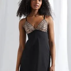 Montelle Intimates Black Sand Bardot Chemise