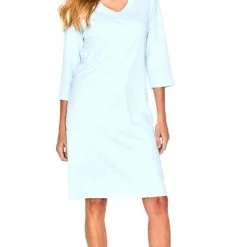 Marelle Light Blue Short Sleeve Elle Short Gown