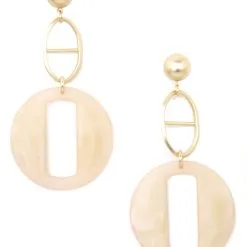 ZENZII Marbled Resin And Mariner Link Earrings