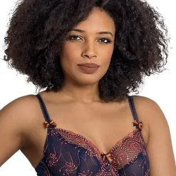 Fit Fully Yours Navy Coral Nicole See-Thru Bra